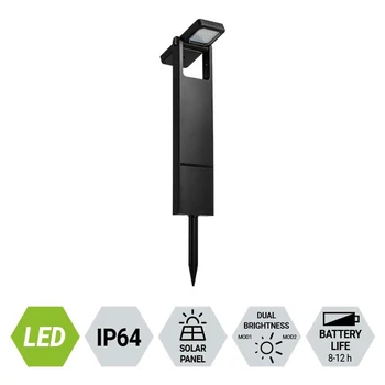 Prezent ZAX kültéri solar dekor lámpa műanyag, fekete, LED, 4W, 3000K, 135 Lm, IP64 - 65287
