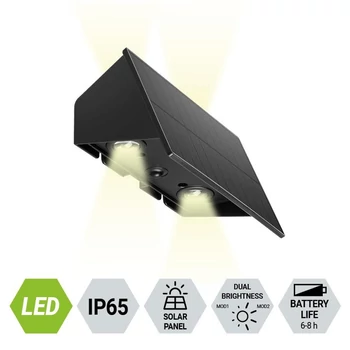 Prezent SLADA kültéri solar fali lámpa műanyag, fekete, LED, 4W, 3000K, 200 Lm, IP65 - 65289