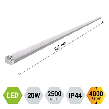 Prezent TETRIM MINI fürdőszobai fali lámpa műanyag, króm, fehér, LED, 4000K, 20W, 2500lm, IP44 - 70220