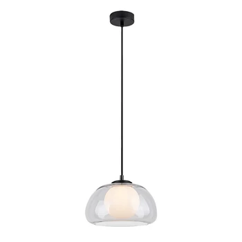 Rabalux ELOWEN függeszték fém, üveg, fekete, áttetsző, fehér, G9 - 72274