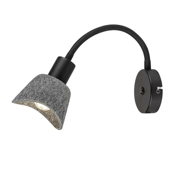 Rabalux FARELIA fali lámpa fém, filc, fekete, szürke, E14 - 73009