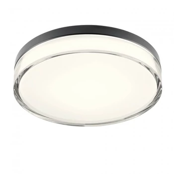 REDO FRISBI mennyezetlámpa, fém, műanyag, fekete, fehér, áttetszö, LED, 3000K-4000K, 18W, 979lm, IP44 - 01-3736