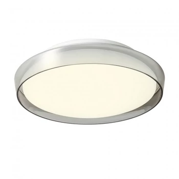 REDO ARCA mennyezetlámpa, fém, üveg, fehér, füstszín, LED, 3000K-4000K, 24W, 1050lm, IP44 - 01-3796