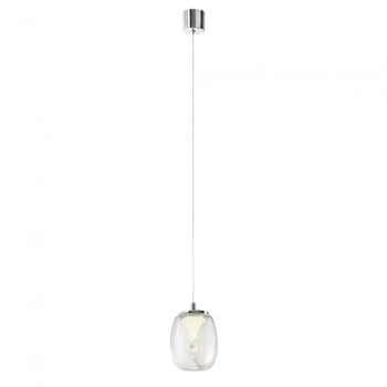 REDO DROP függeszték, fém, üveg, króm, áttetsző, LED, 3000K, 6W, 420lm - 01-3925