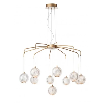 Redo GIANET függeszték fém, akril, arany, áttetsző, LED, 42W, 3663lm, 3000K - 01-4041