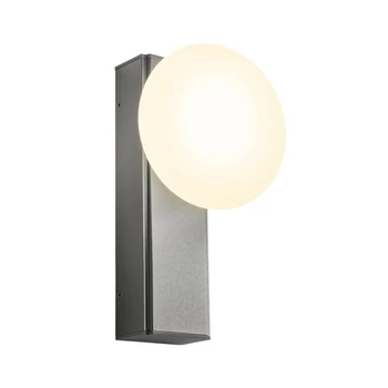 Redo OVUM fali lámpa fém, üveg, fekete, fehér, LED, 5W, 555lm, 3000K-4000K, IP44 - 01-4305