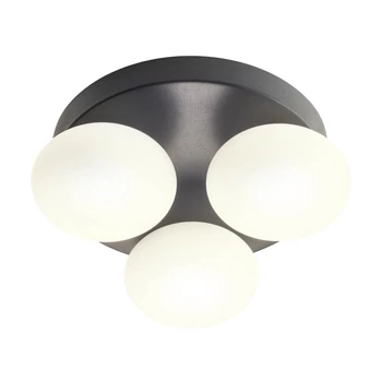 Redo OVUM mennyezeti lámpa fém, üveg, fekete, fehér, LED, 3x5W, 1170lm, 3000K-4000K, IP44 - 01-4308