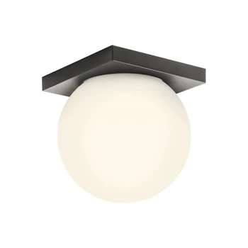 Redo OPALE fali lámpa fém, üveg, fekete, opál, LED, 12W, 1085lm, 3000K, IP44 - 01-4383