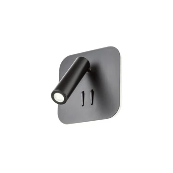 Redo QUDA fali lámpa fém, fekete, LED, 6W+3W, 301lm+115lm, 2700K - 01-4777