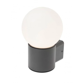 Redo BULK kültéri fali lámpa fém, műanyag, szürke, opál, E27, IP44 - 90640