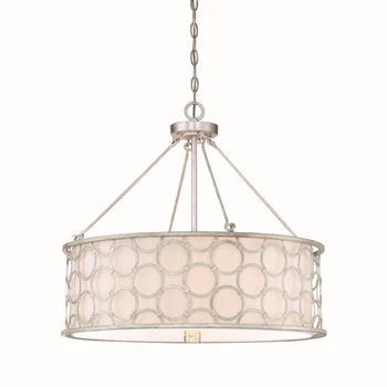 Savoy TRIONA függeszték fém, szövet, ezüst, fehér - 7-1160-4-34