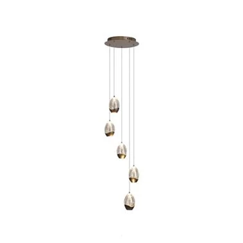 Searchlight Seeds függeszték fém, üveg, barna, pezsgő, LED, 49W, 4698lm, 3000K - 11141-5LT