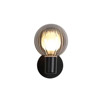 Searchlight Luminsphere fali lámpa fém, üveg, fekete, füstszín, G9, 7W, IP44 - 30506BK