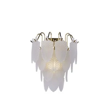 Searchlight Feather fali lámpa fém, üveg, sárgaréz, opál, E14, 60W - 48910-1SB