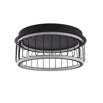 Searchlight CIRCOLO mennyezet lámpa fém, műanyag, fekete, fehér, LED, 3000K, 40W, 1074lm - 54215-1BK