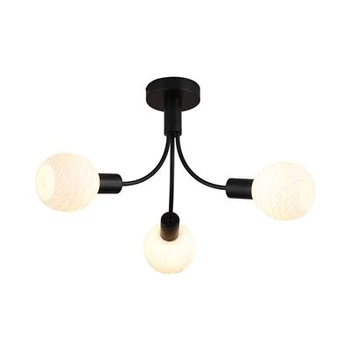 Searchlight Nova mennyezeti lámpa fém, üveg, fekete, opál, E14, 40W - 54713-3BK