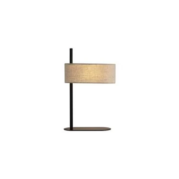 Searchlight Hessian asztali lámpa fém, szövet, fekete, fehér, E27, 60W - EU30501BK