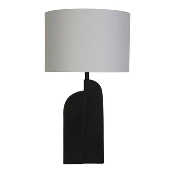 Searchlight PERTH asztali lámpa gyanta, szövet, fekete, fehér, E27 - EU61650BK