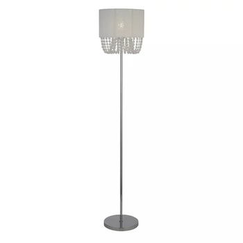 Searchlight Bellano állólámpa fém, szövet, akril, króm, fehér, áttetsző, E27, 60W - EU62618CC