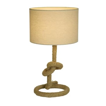 Searchlight Rope asztali lámpa szövet, barna, fehér, E27, 60W - EU78410
