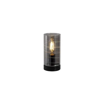Searchlight Broughton asztali lámpa fém, üveg, fekete, füstszín, E27, 60W - EU82329SM