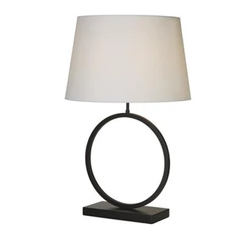 Searchlight Elegant asztali lámpa fém, szövet, fekete, fehér, E27, 60W - EU93101WH