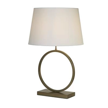 Searchlight Elegant asztali lámpa fém, szövet, bronz, fehér, E27, 60W - EU93102WH