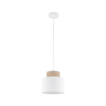 TK Lighting DUO függeszték fém, szövet, fehér, bézs, E27 - TK-10078