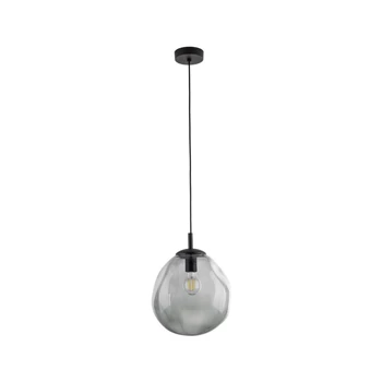 TK Lighting SOL függeszték fém, üveg, fekete, füstszín, E27 - TK-10084