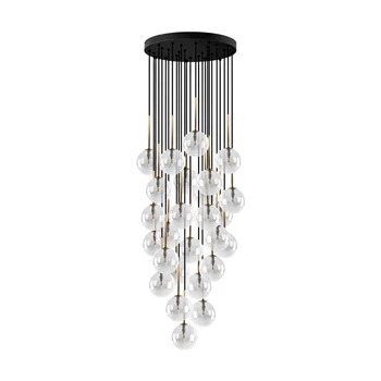 TK Lighting NILOS függeszték fém, üveg, fekete, áttetsző, G9 - TK-10099