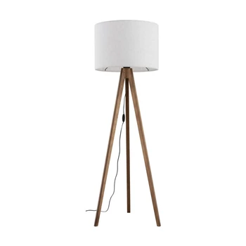 TK Lighting GRAND állólámpa fém, fa, szövet, barna, szürke, E27 - TK-16004