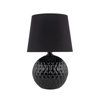 TK Lighting SANTANA asztali lámpa üveg, szövet, fekete, E27 - TK-16047