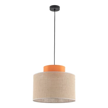 TK Lighting DUO függeszték fém, szövet, narancssárga, természetes, E27 - TK-3227