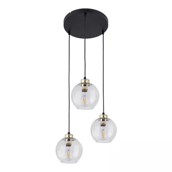 TK Lighting DEVI függeszték fém, üveg, fekete, arany, áttetsző, E27 - TK-4579