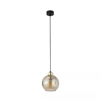 TK Lighting DEVI függeszték fém, üveg, fekete, arany, borostyán, E27 - TK-4645