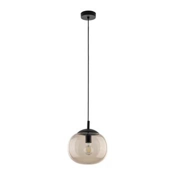 TK Lighting VIBE függeszték fém, üveg, fekete, topáz, E27 - TK-4677