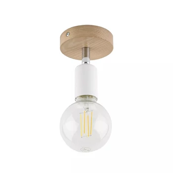 TK Lighting SIMPLY WOOD mennyezet lámpa fa, fém, fehér, E27 - TK-4745