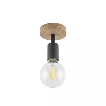 TK Lighting SIMPLY WOOD mennyezet lámpa fa, fém, fekete, E27 - TK-4746