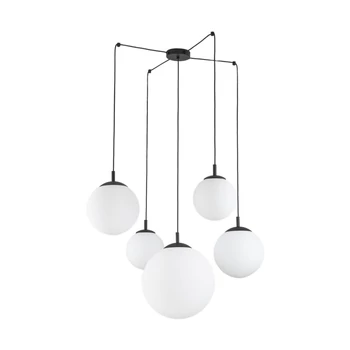 TK Lighting ESME függeszték fém, üveg, fekete, fehér, E27 - TK-4791
