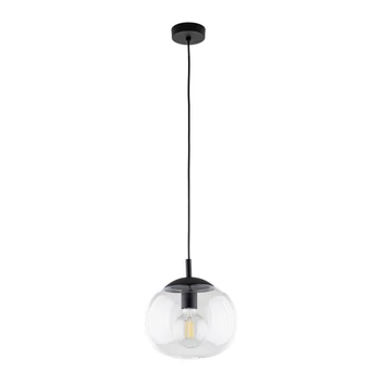 TK Lighting VIBE függeszték fém, üveg, fekete, áttetsző, E27 - TK-4816