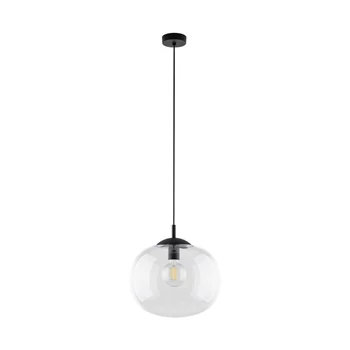 TK Lighting VIBE függeszték fém, üveg, fekete, áttetsző, E27 - TK-4817