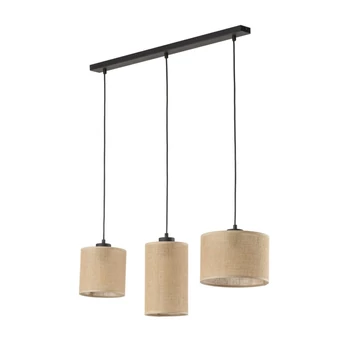 TK Lighting JUTA függeszték fém, szövet, fekete, bézs, E27 - TK-4954