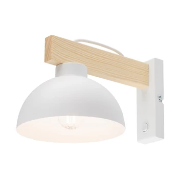 TK Lighting OSLO fali lámpa fém, fa, fehér, barna, E27 - TK-4962