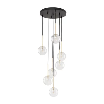 TK Lighting NILOS függeszték fém, üveg, fekete, áttetsző, G9 - TK-5362