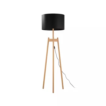 TK Lighting PEREZ állólámpa fa, szövet, fekete, E27 - TK-5425