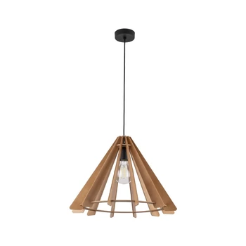 TK Lighting ERIS függeszték fém, fa, fekete, barna, E27 - TK-6586