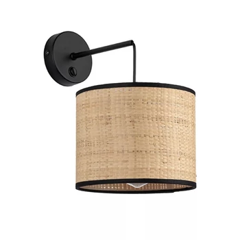 TK Lighting LIBERIA fali lámpa fém, természetes, fekete, barna, E27 - TK-6687