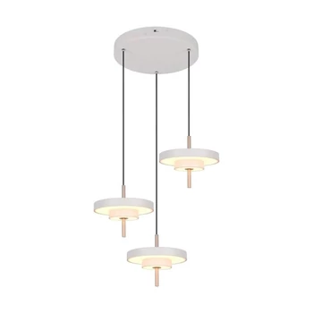 Trio KEATON függeszték fém, akril, szürke, fehér, LED, 30W, 2300-3000-4000K, 3600Lm - 340230376