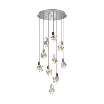 Trio VERANO függeszték fém, kristály, króm, áttetsző, LED, 27.5W, 3300lm, 2300K-3000K-4000K - 354531006