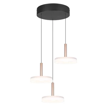 Trio CELESTE függeszték, fém, üveg, fekete, fehér, LED, 21W, 2250lm, 3000K - Trio-354930365